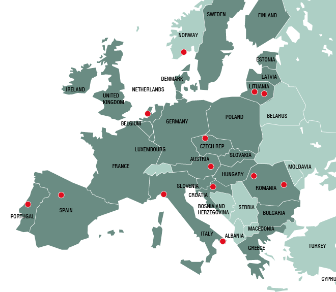 European Map of Cities